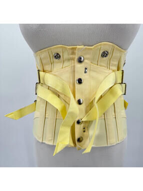 Women's Camp Vintage Cotton Waist Girdle Corset Butter Yellow 34 USA